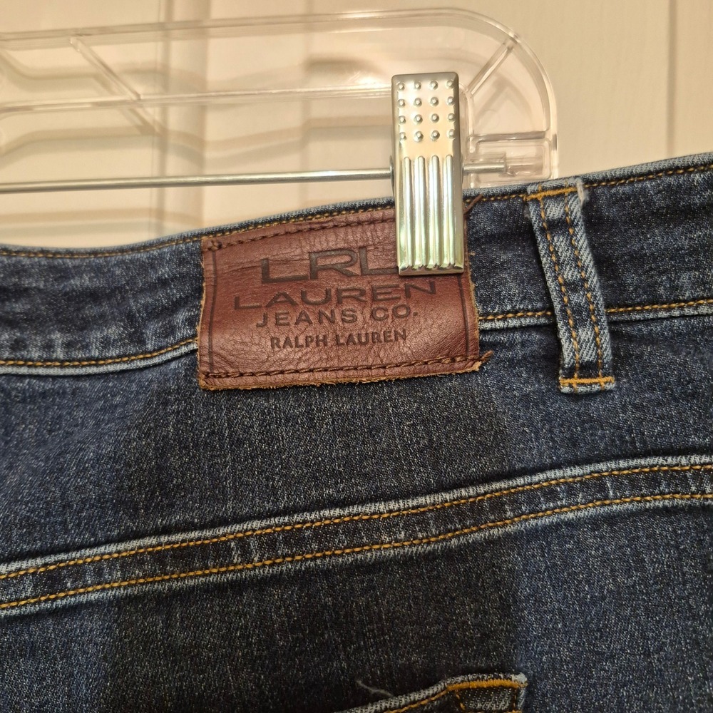 Lauren Ralph Lauren Jeans Co Womens 22W Dark Wash Blue Straight Leg Denim Jeans - Picture 4 of 4